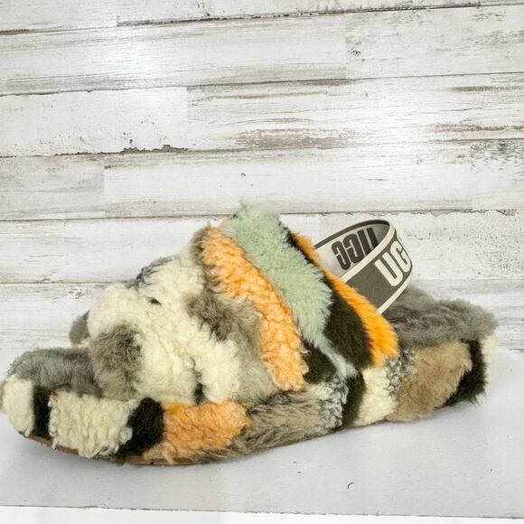 UGG Slippers Women Size 7 Fluff Yeah Slide Cali Collage Slipper Camo Lounge Cozy - Picture 4 of 9